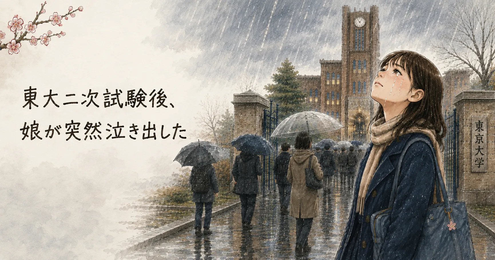 東大二次試験後、娘が突然泣き出した