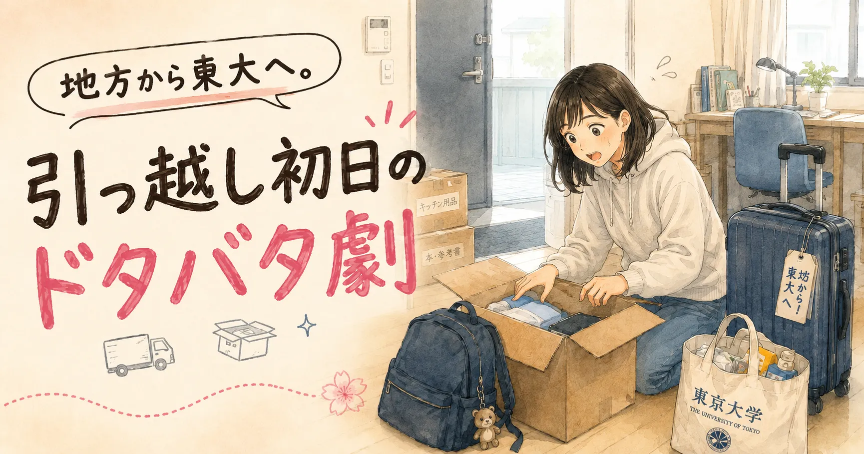 地方から東大へ。引っ越し初日のドタバタ劇〜娘、パソコンを実家に忘れる、スマホが壊れる、電気がつかない〜