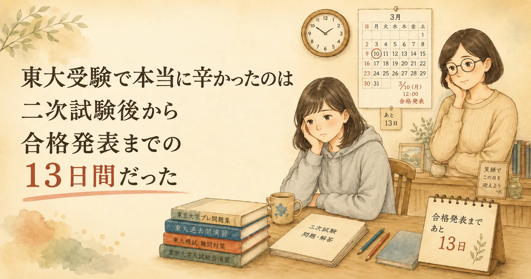 東大受験で本当に辛かったのは、二次試験後から合格発表までの13日間だった