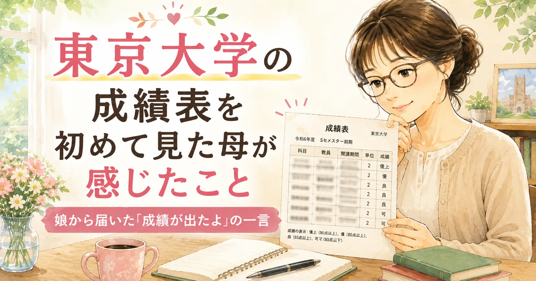 東大の成績表を娘が見せてくれました!〜初めて見た東京大学の成績表