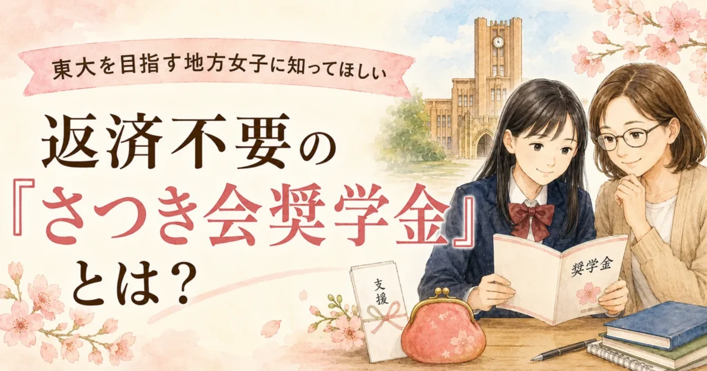 東大を目指す地方女子に知ってほしい。返済不要の「さつき会奨学金」とは？